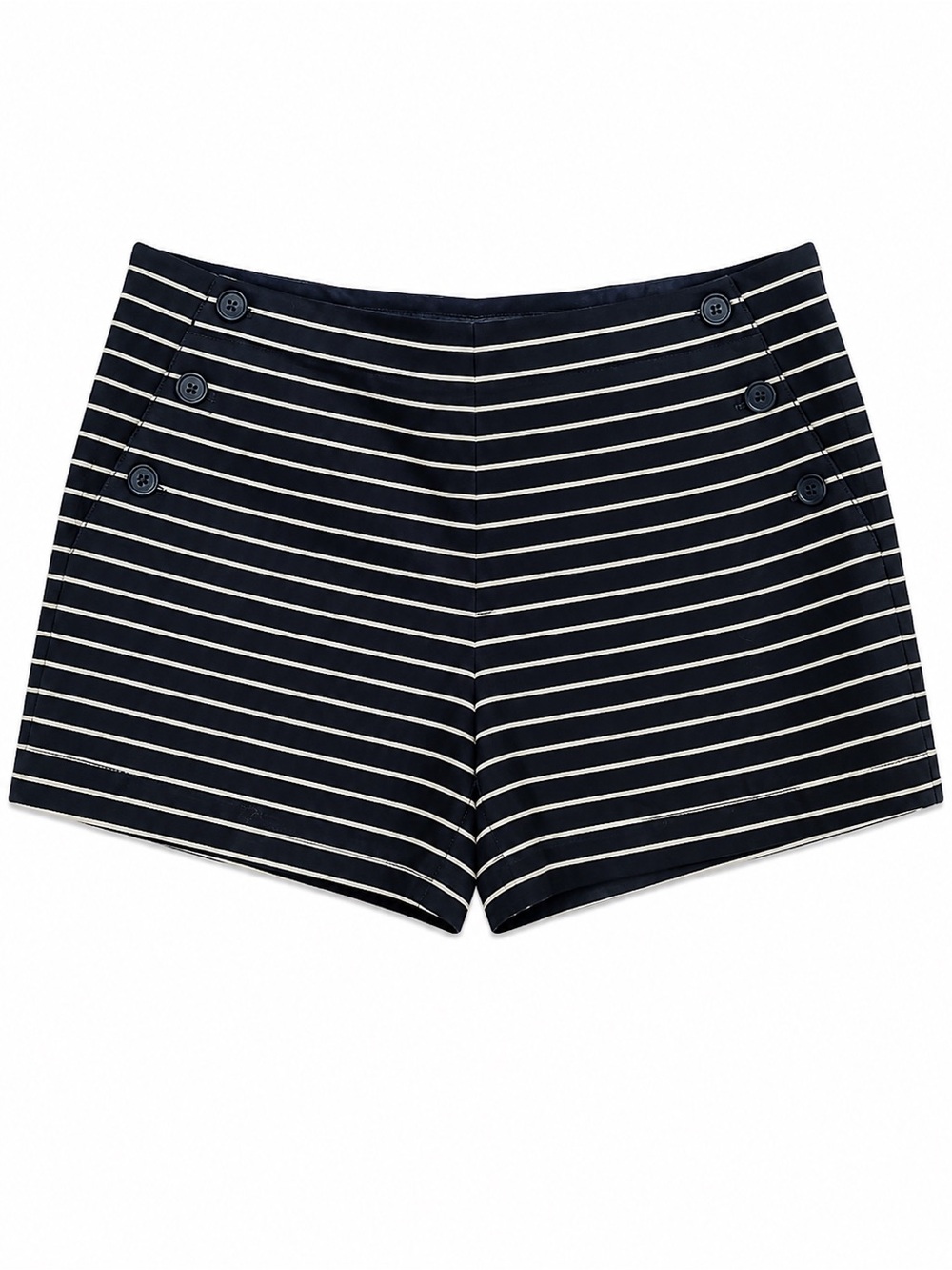 Tommy Hilfiger Navy and White Striped High Waist Sailor Shorts